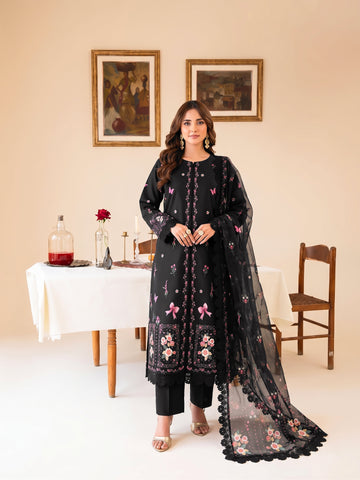 Faiza Faisal FNF Prints 3Pcs Printed Lawn-FLORAL NOIR